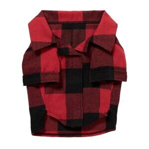 Dog Shirt Red and Black Plaid Flannel Coordinating Pajamas JJ3411